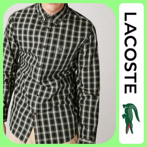 Lacoste Other - Men's LACOSTE Check Oxford Long-Sleeve Woven Shirt